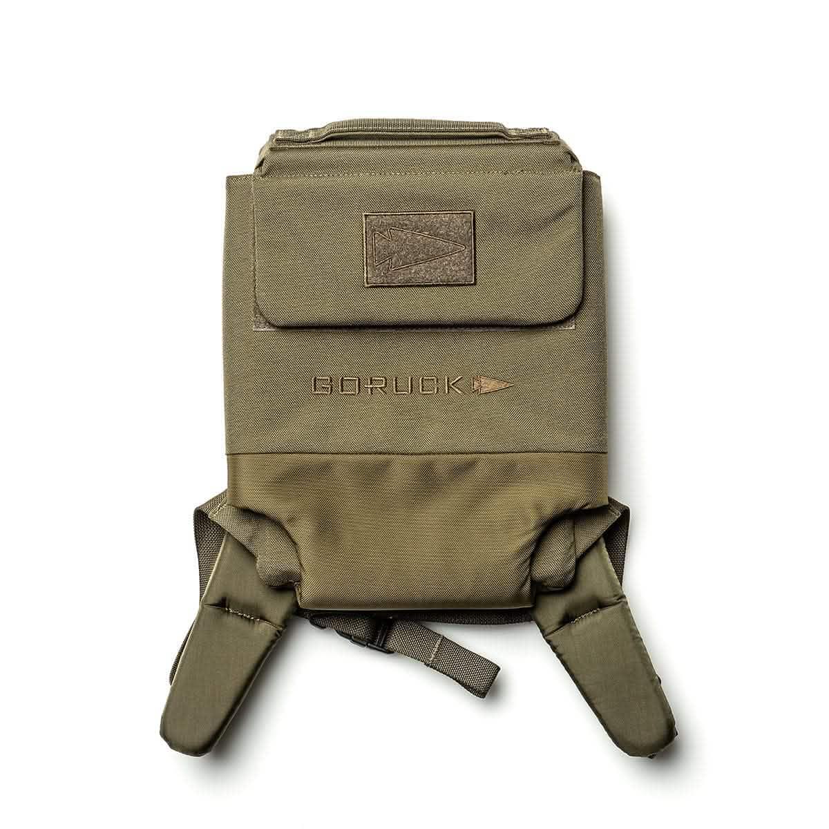 GORUCK Ranger green tactical rucksack with logo, rugged design, and durable straps