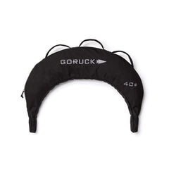 The Bulgarian Sandbag in black weighs 40 pounds, features a crescent shape and three top handles—ideal for versatile sandbag workouts.