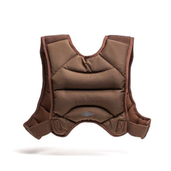The Spy Ruck | Women's Weighted Vest is a brown, padded vest with adjustable side straps, shown on a white background—ideal for GORUCK or Spy Ruck training sessions.