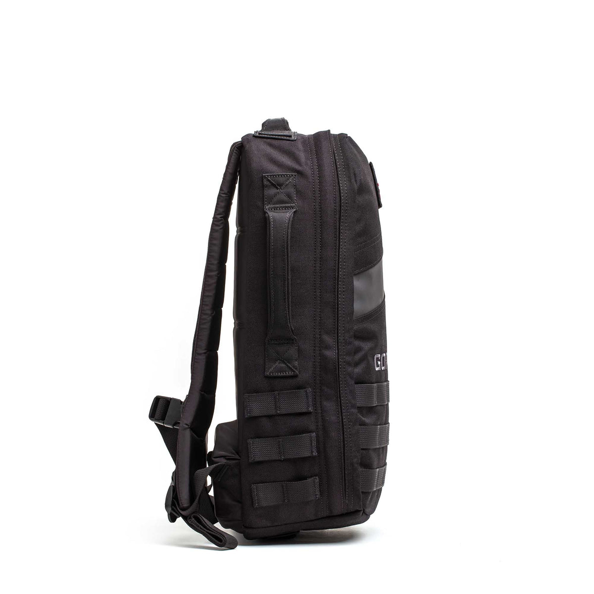 The Rucker 5.0, shown in side view against a white background, features padded straps and webbing details for comfortable rucking.